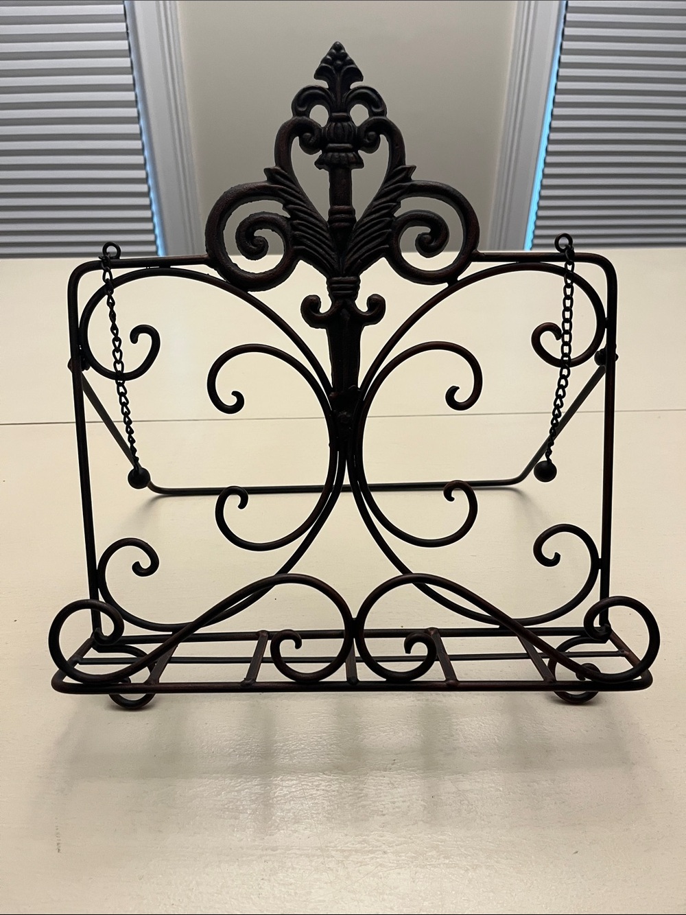 Decorative Iron Wall Art Cookbook or Tablet Stand - Dark Brown